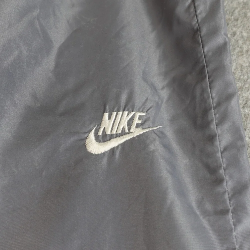 Vintage 80s Nike Windbreaker Track Pants Mens M Gray Nylon Ankle Zip Blue Tag